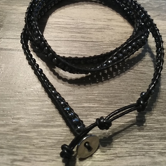 💞🎉Genuine Hematite and Leather wrap bracelet - Picture 2 of 4